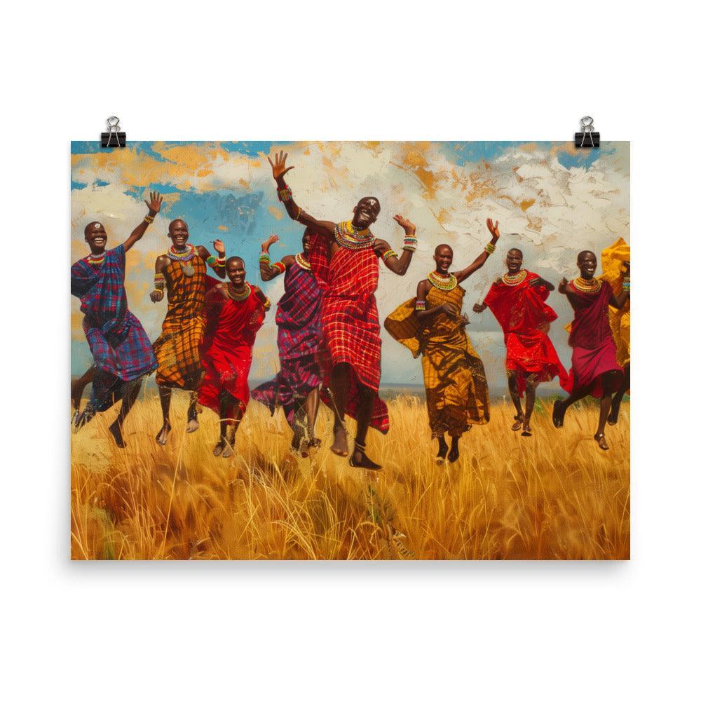 Kenya Maasai Warriors Joyful Dance Poster - Oh Posters