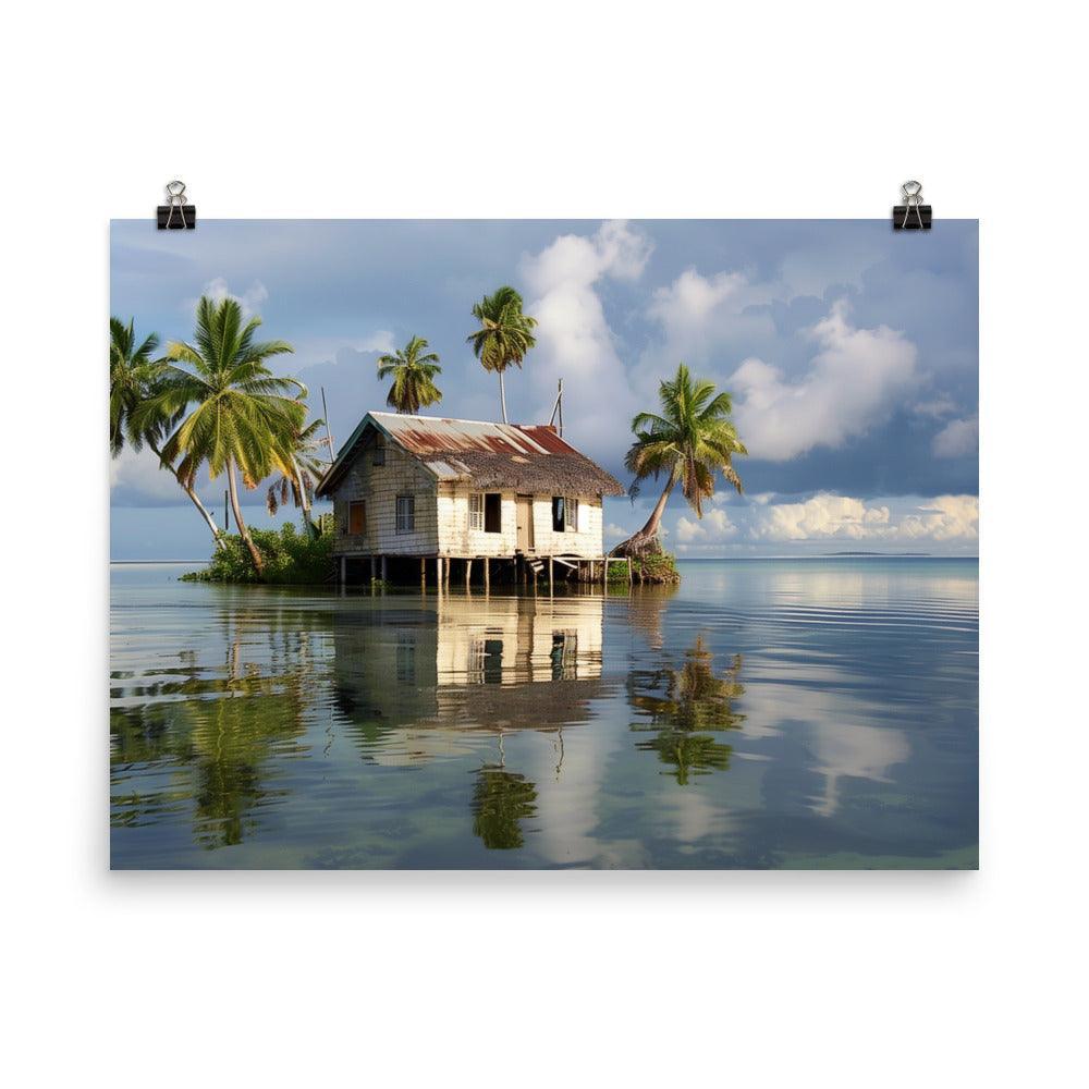 Kiribati Serene Oceanfront Cottage Poster - Oh Posters