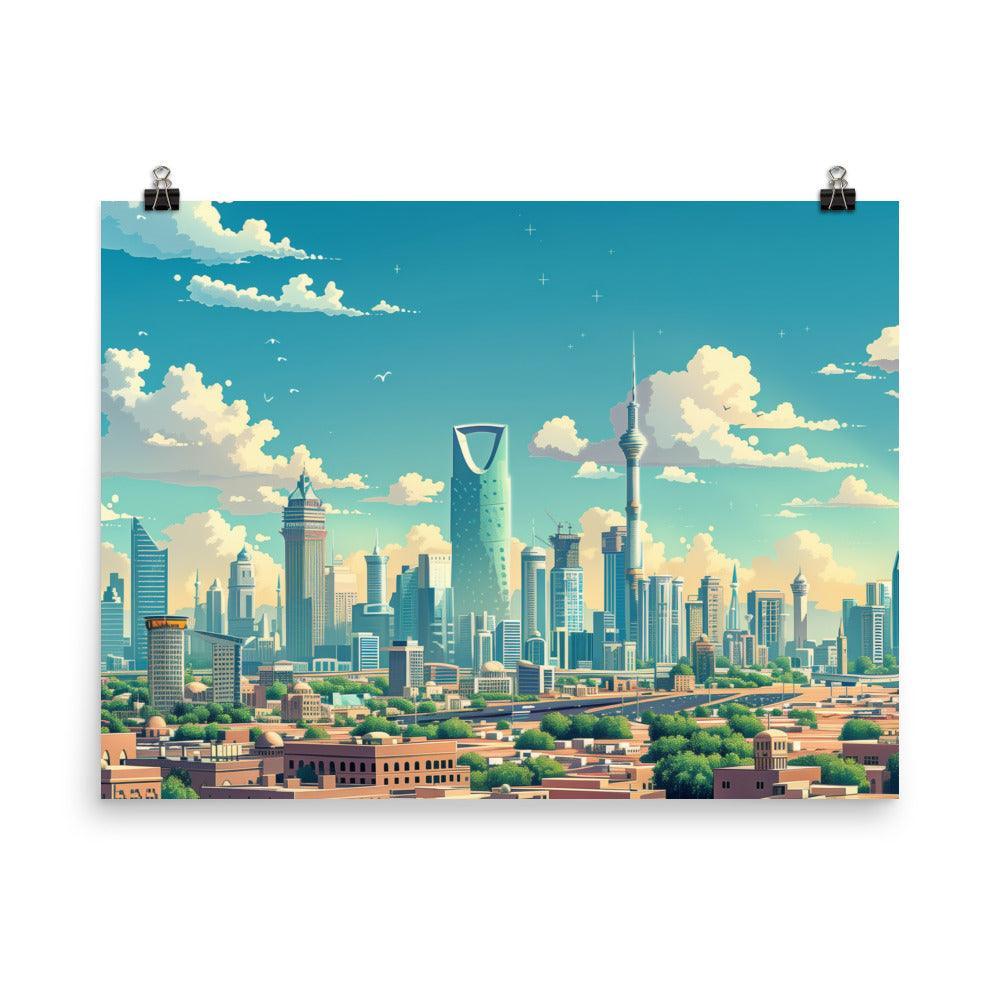Saudi Arabia Futuristic Riyadh Skyline Poster - Oh Posters
