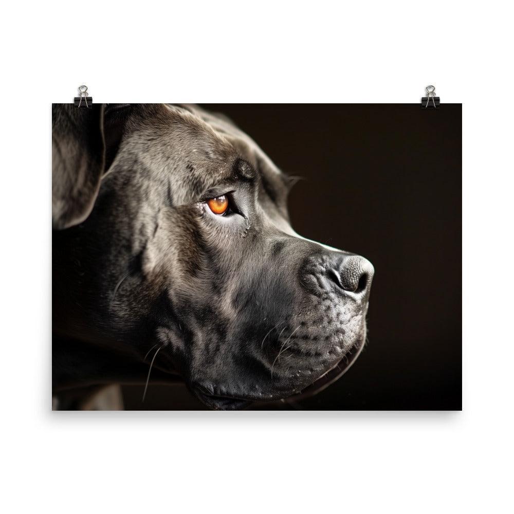 Cane Corso Side Profile in Shadow Portrait Poster - Oh Posters