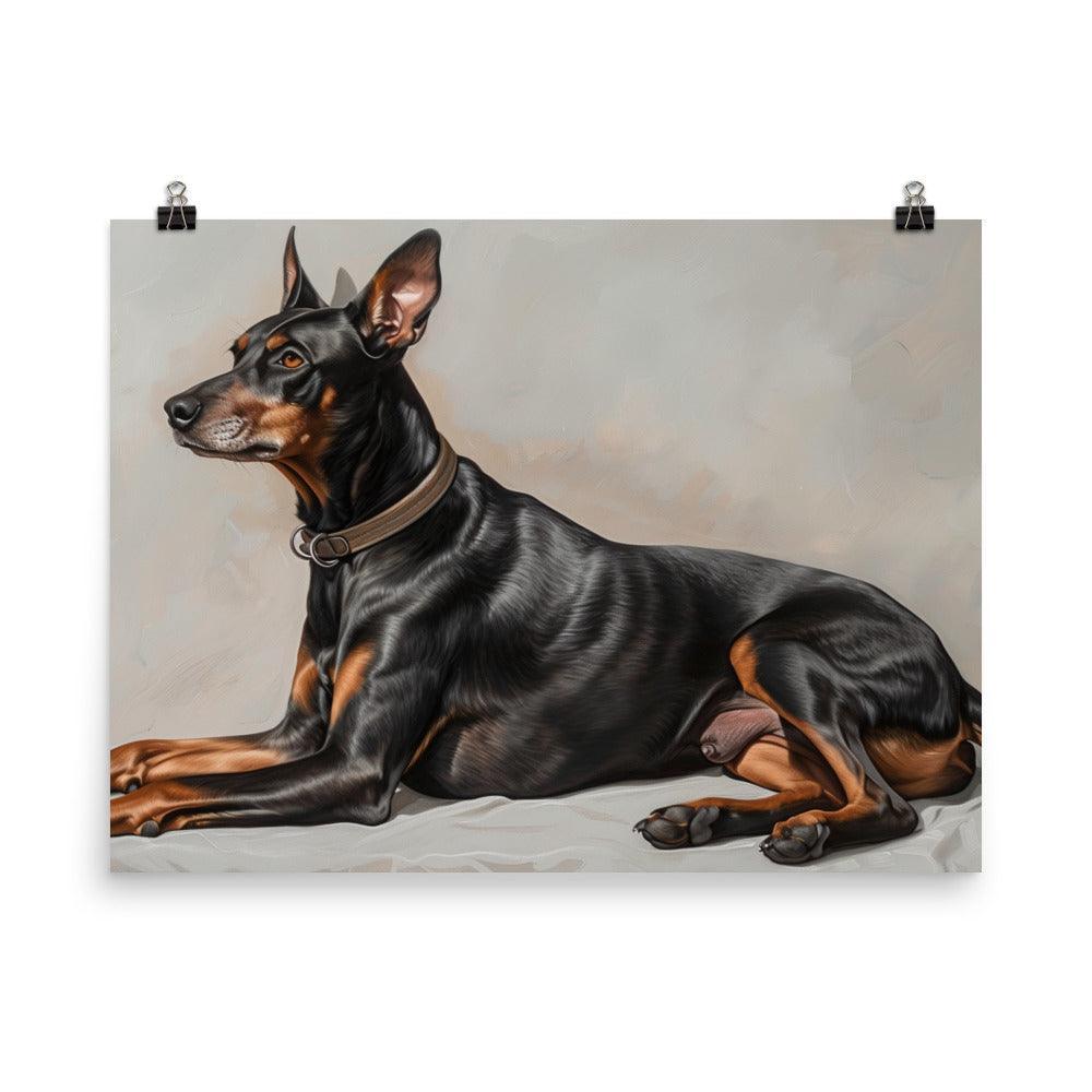 German Pinscher Realistic Side Pose Portrait Poster - Oh Posters