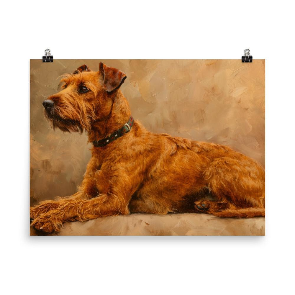 Irish Terrier Lying Down Painting Poster - Oh Posters