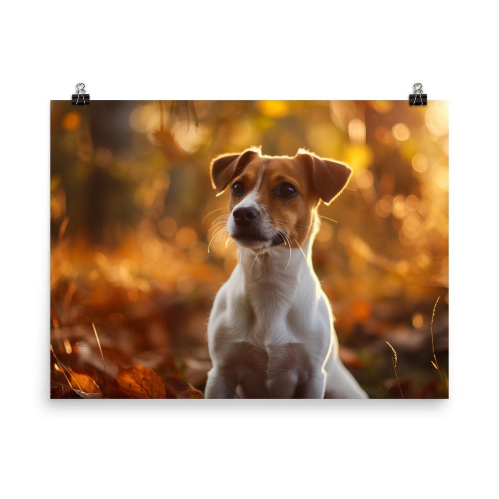 Jack Russell Terrier Autumn Forest Photograph Poster - Oh Posters