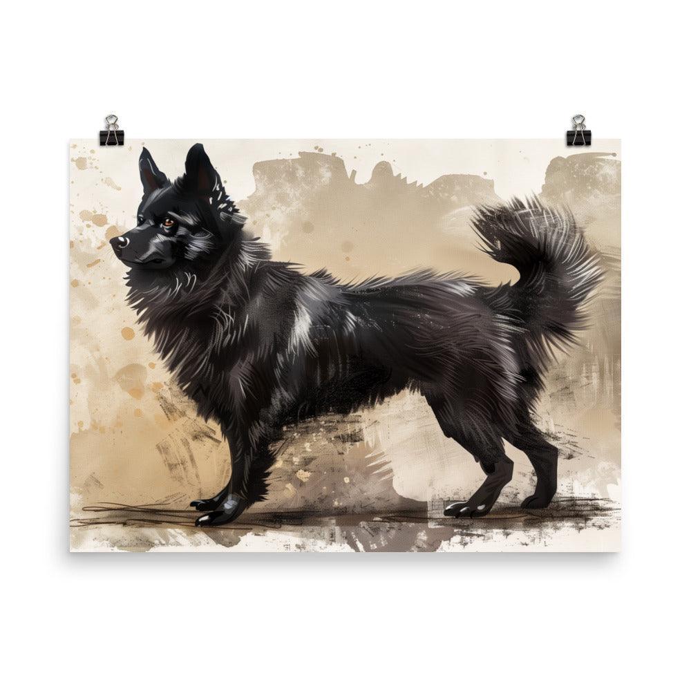Norwegian Buhund Watercolor Digital Art Poster - Oh Posters