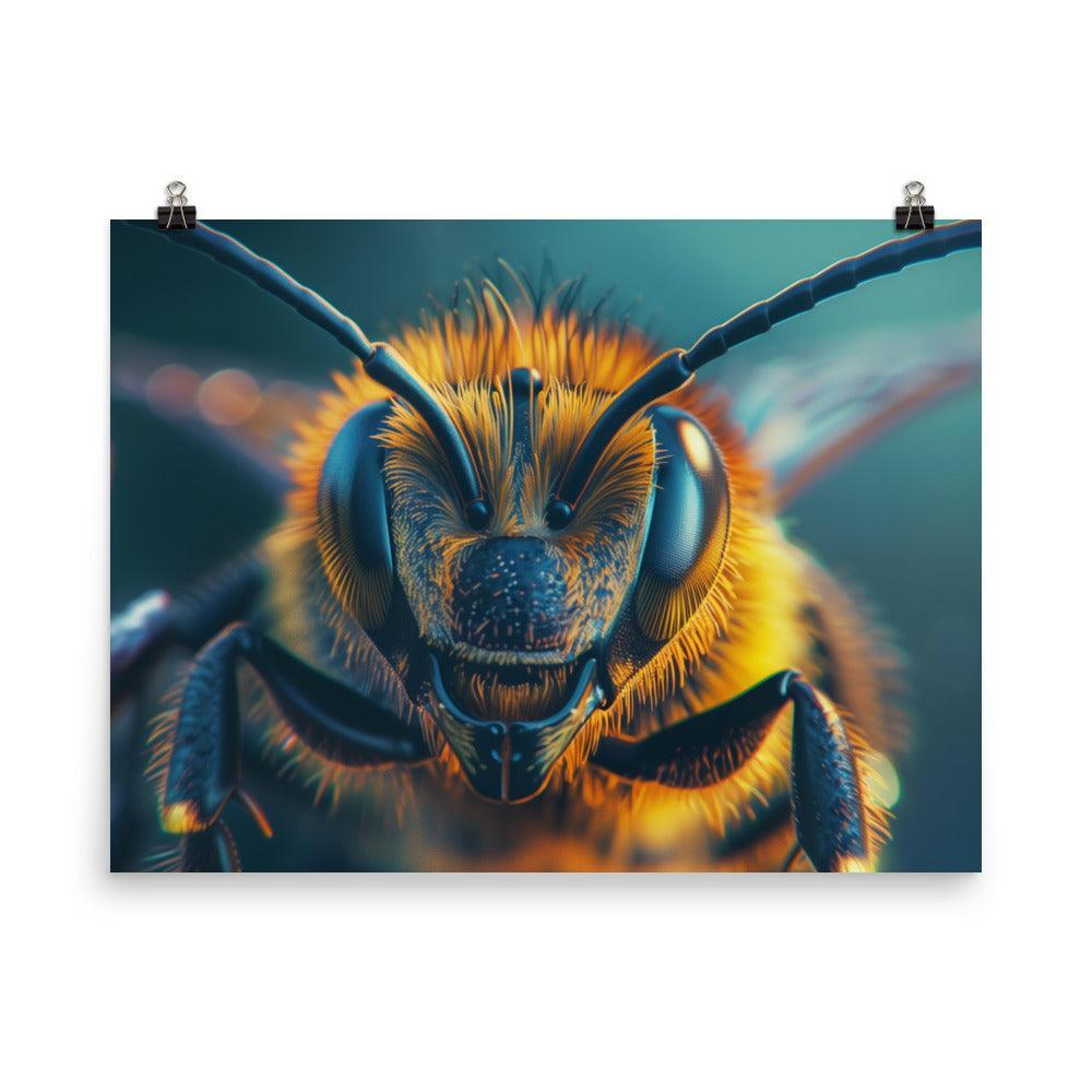 Macro Honeybee Closeup Detailed Insect Photography Poster - Oh Posters