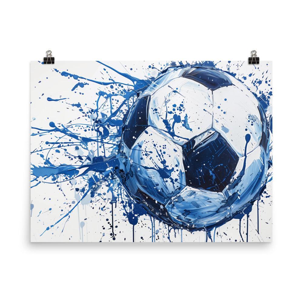 Football Soccer Ball Splatter Paint Abstract Sports Poster - Oh Posters