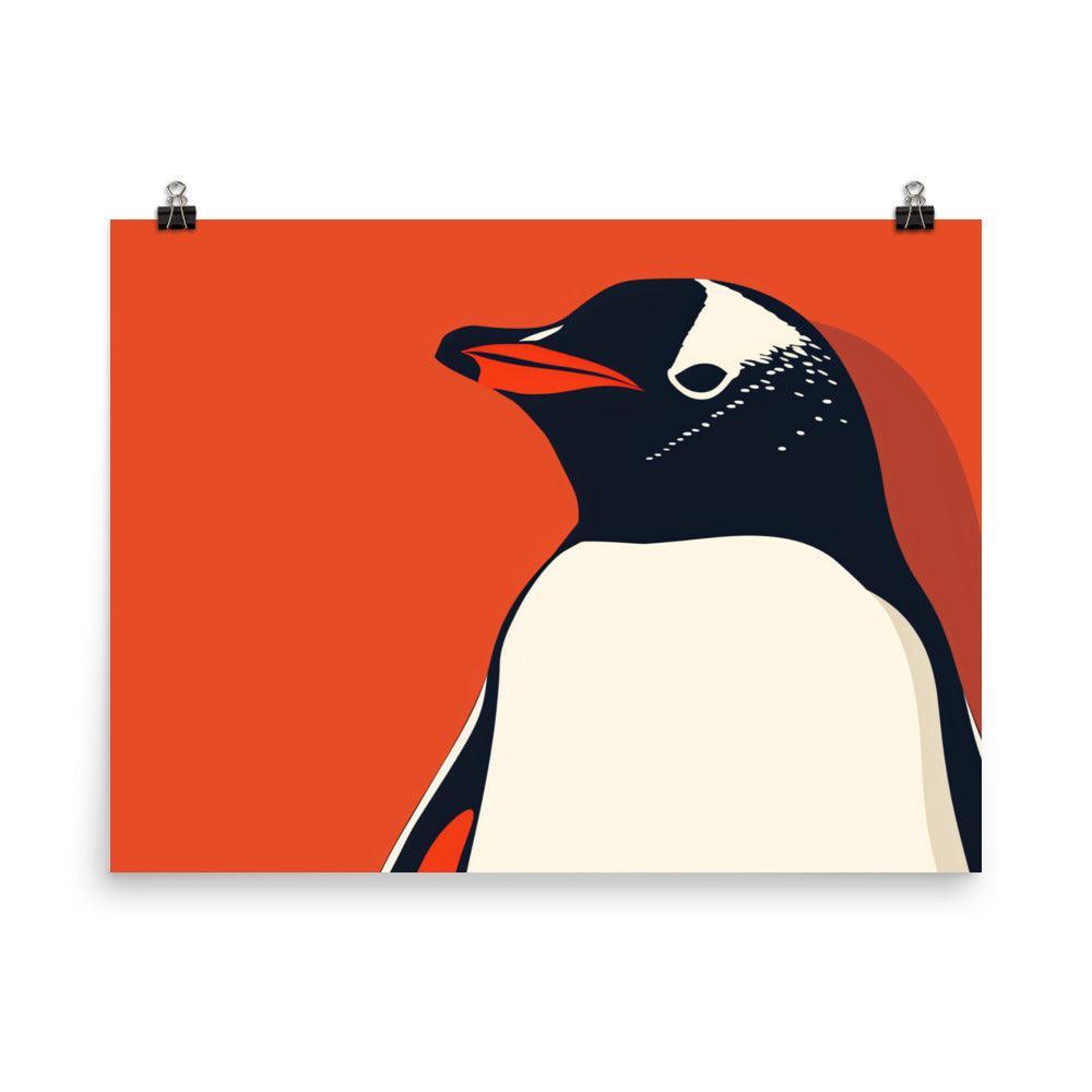 Gentoo Penguin Minimalist Pop Art Illustration Poster - Oh Posters