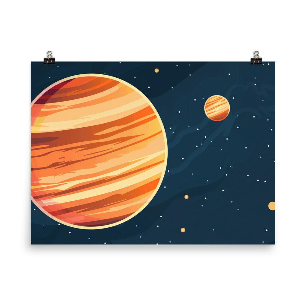 Jupiter and Moons Minimalist Planetary Art Poster - Oh Posters