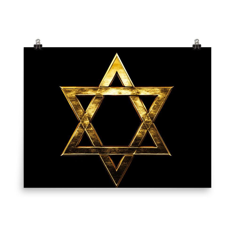 Golden Star of David Jewish Symbol Art Poster - Oh Posters