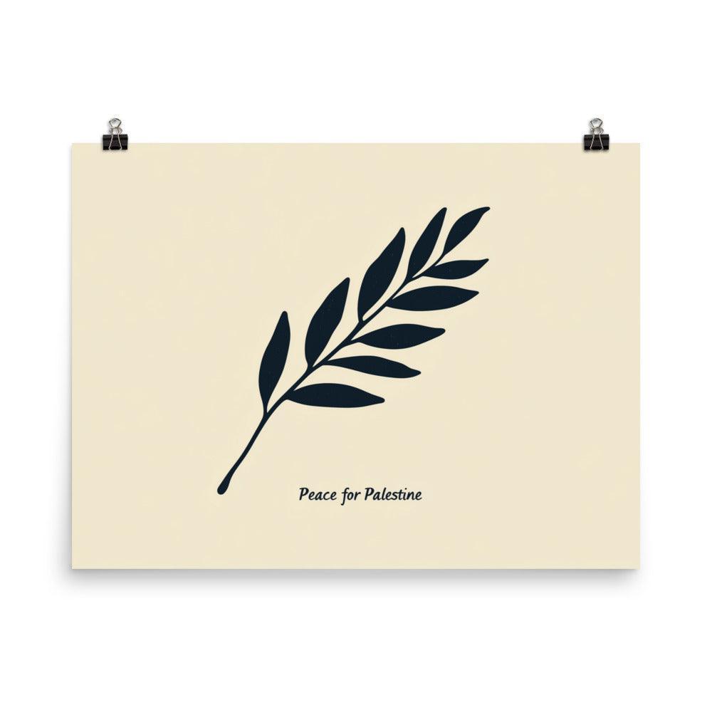 Peace for Palestine Olive Branch Minimalist Design Poster - Oh Posters