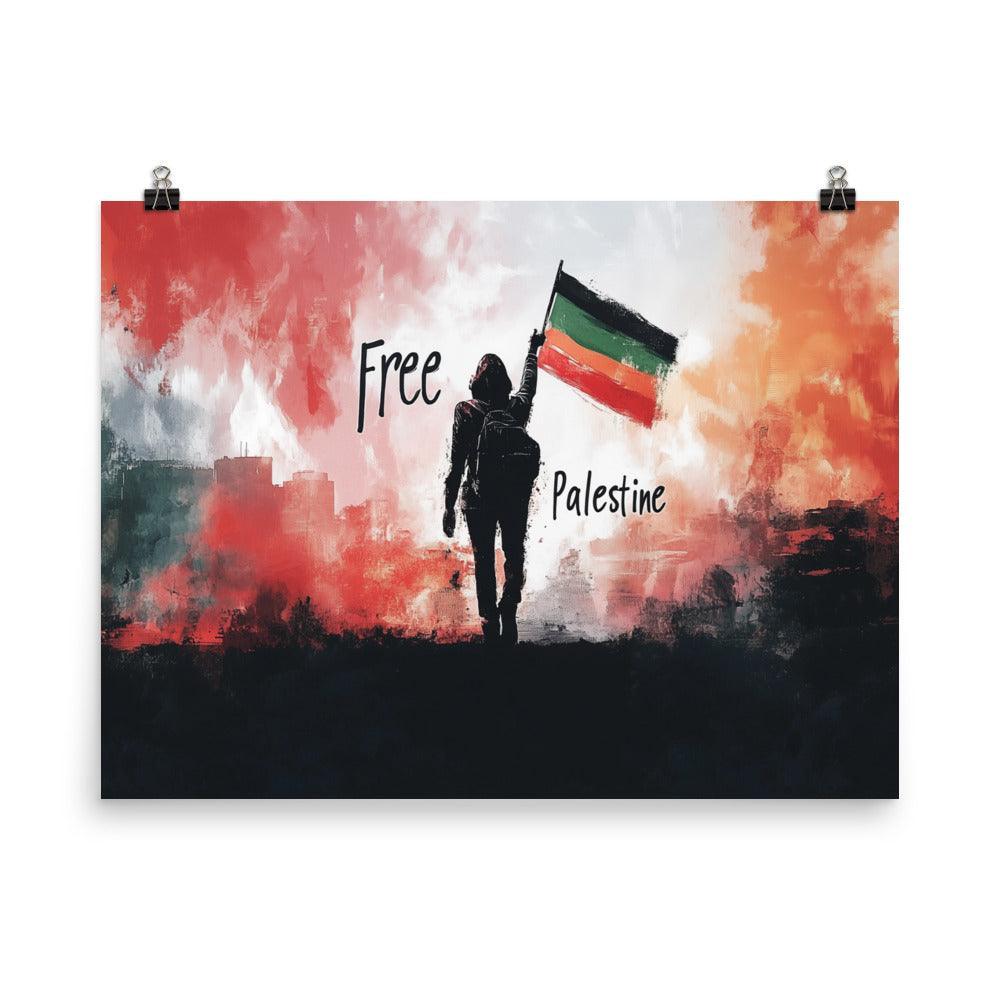 Free Palestine Resistance Flag Silhouette Poster - Oh Posters