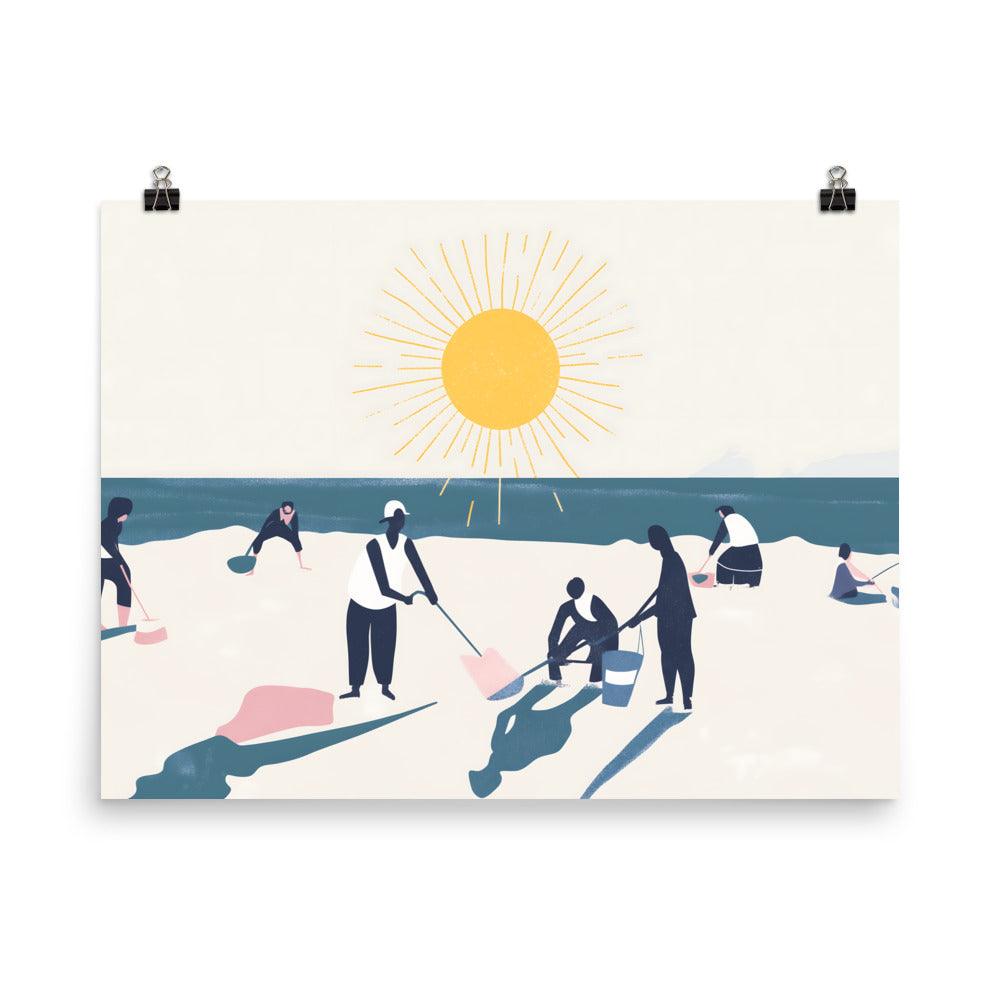 Beach Cleanup Community Sun Fun Coastal Care Inspiration Poster - Oh Posters