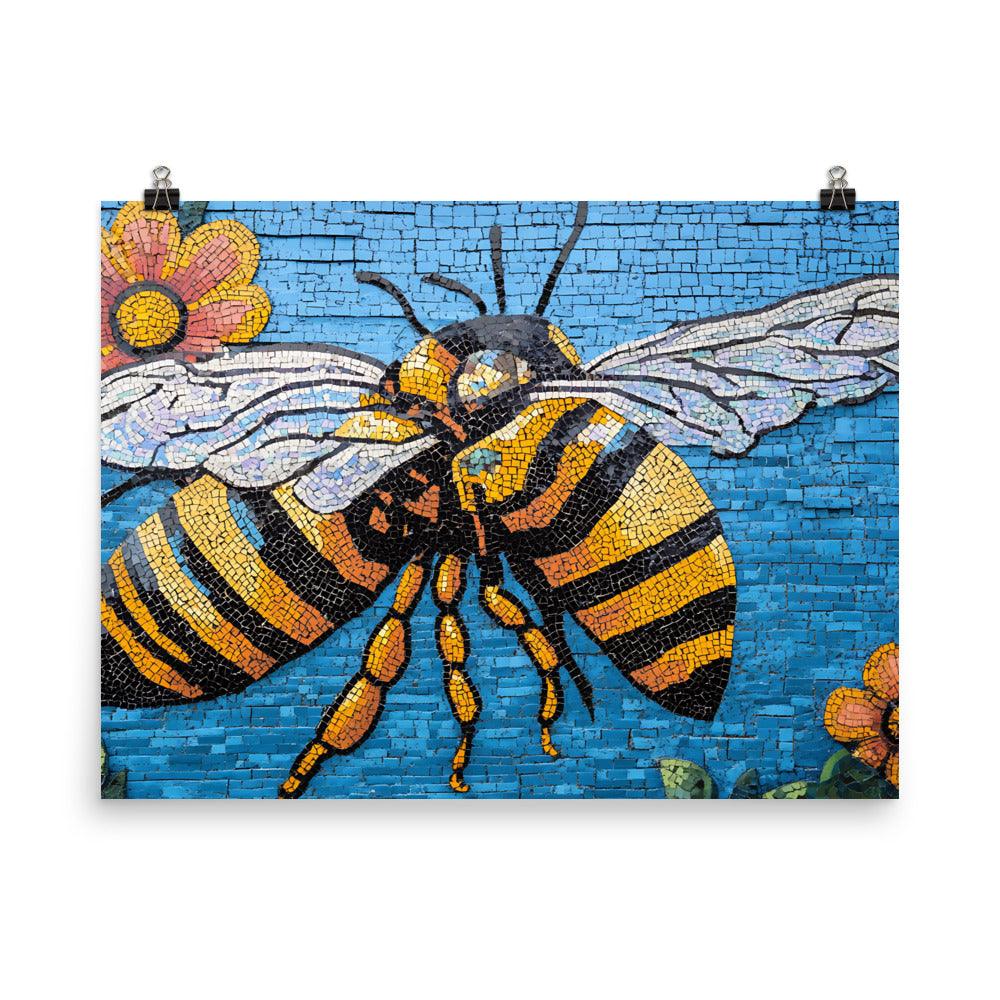 Manchester Bee and Flower Mural Art Tribute Poster - Oh Posters