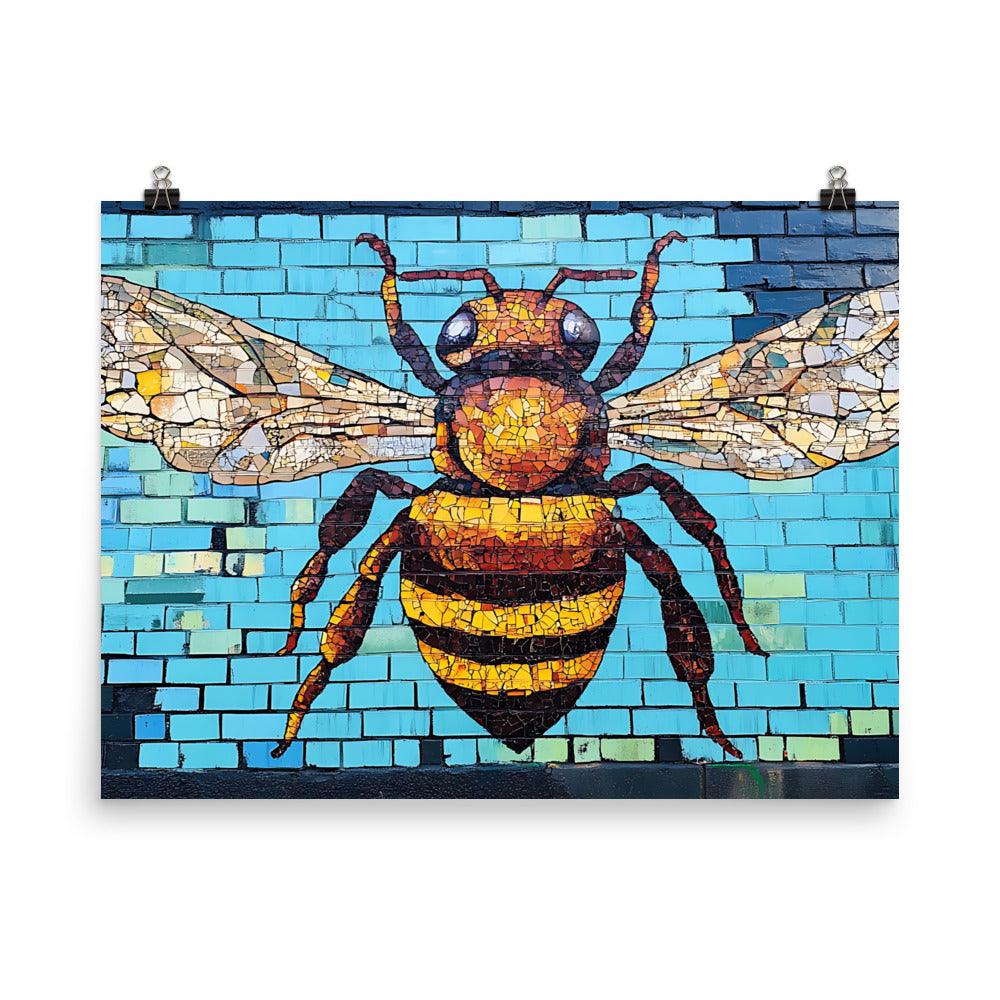 Manchester Iconic Bee Street Art Tribute Vibrant Urban Mural Poster - Oh Posters