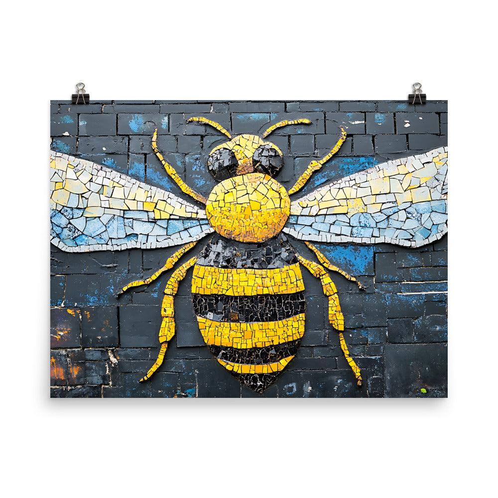 Manchester Worker Bee Mosaic Tribute Poster - Oh Posters