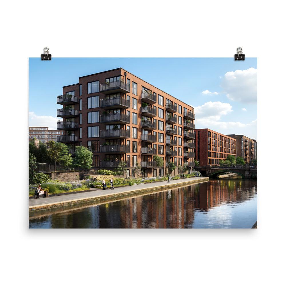 Manchester Canal Side Living Serenity Architecture Poster - Oh Posters