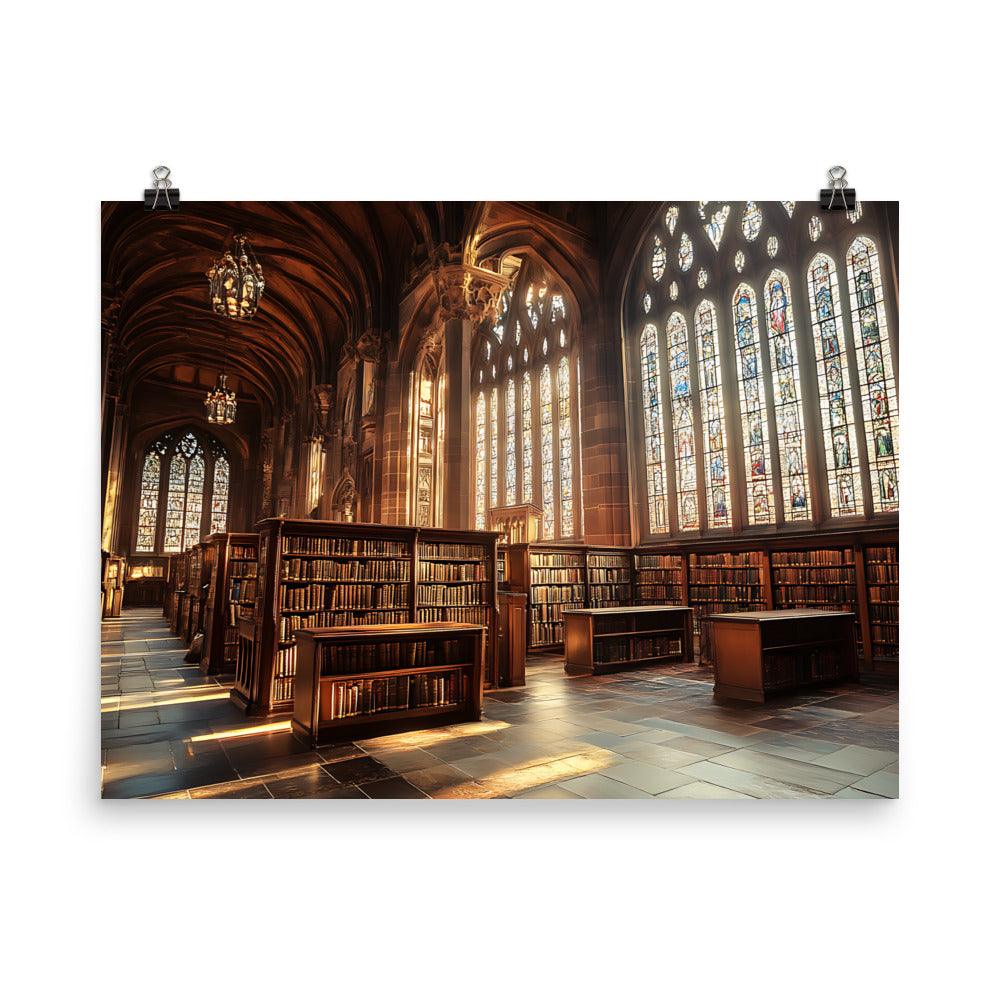 Manchester Library Elegance: Discover the Architectural Beauty and Timeless Grandeur Poster - Oh Posters