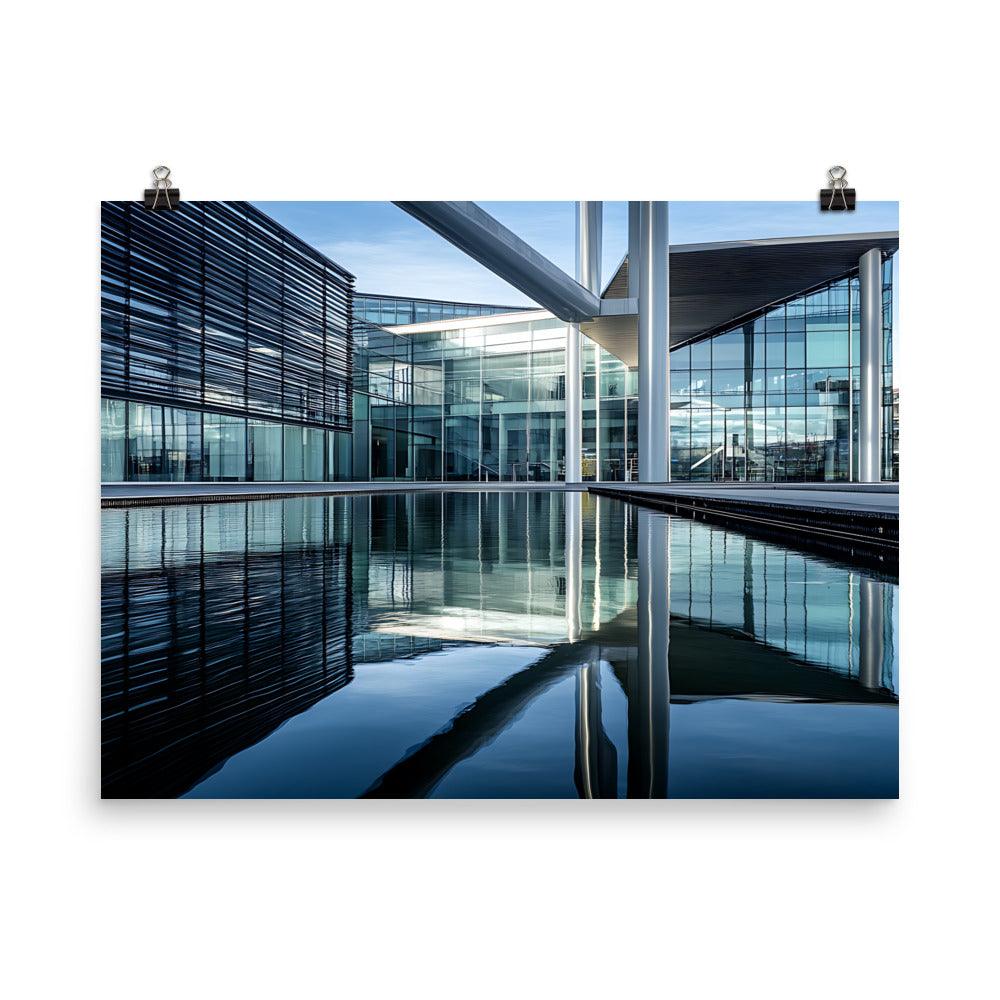 Contemporary Manchester Architecture Reflection Aesthetic Poster - Oh Posters