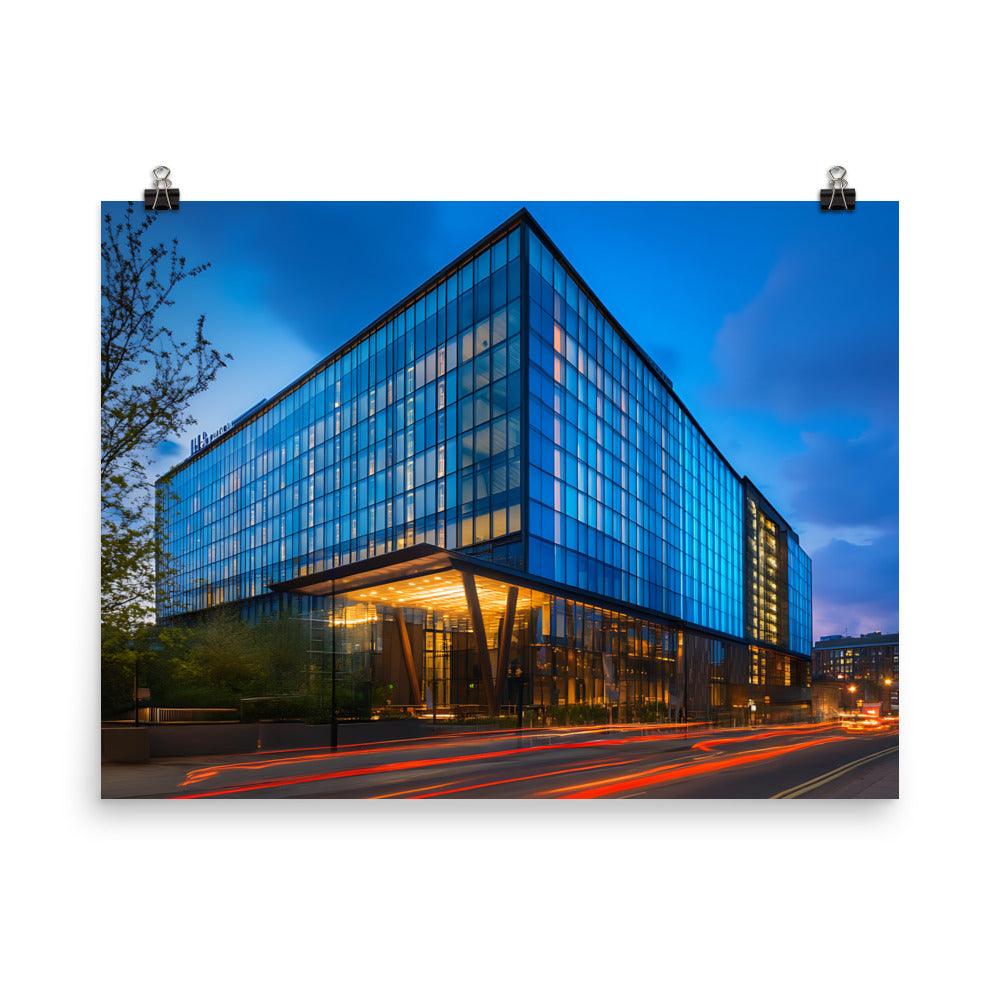 Manchester Modern Architecture Nightscape Poster - Oh Posters