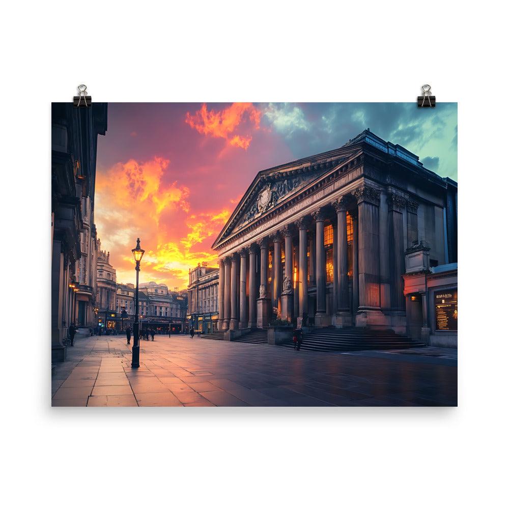 Manchester Cityscape at Dusk with Historic Architecture Poster - Oh Posters