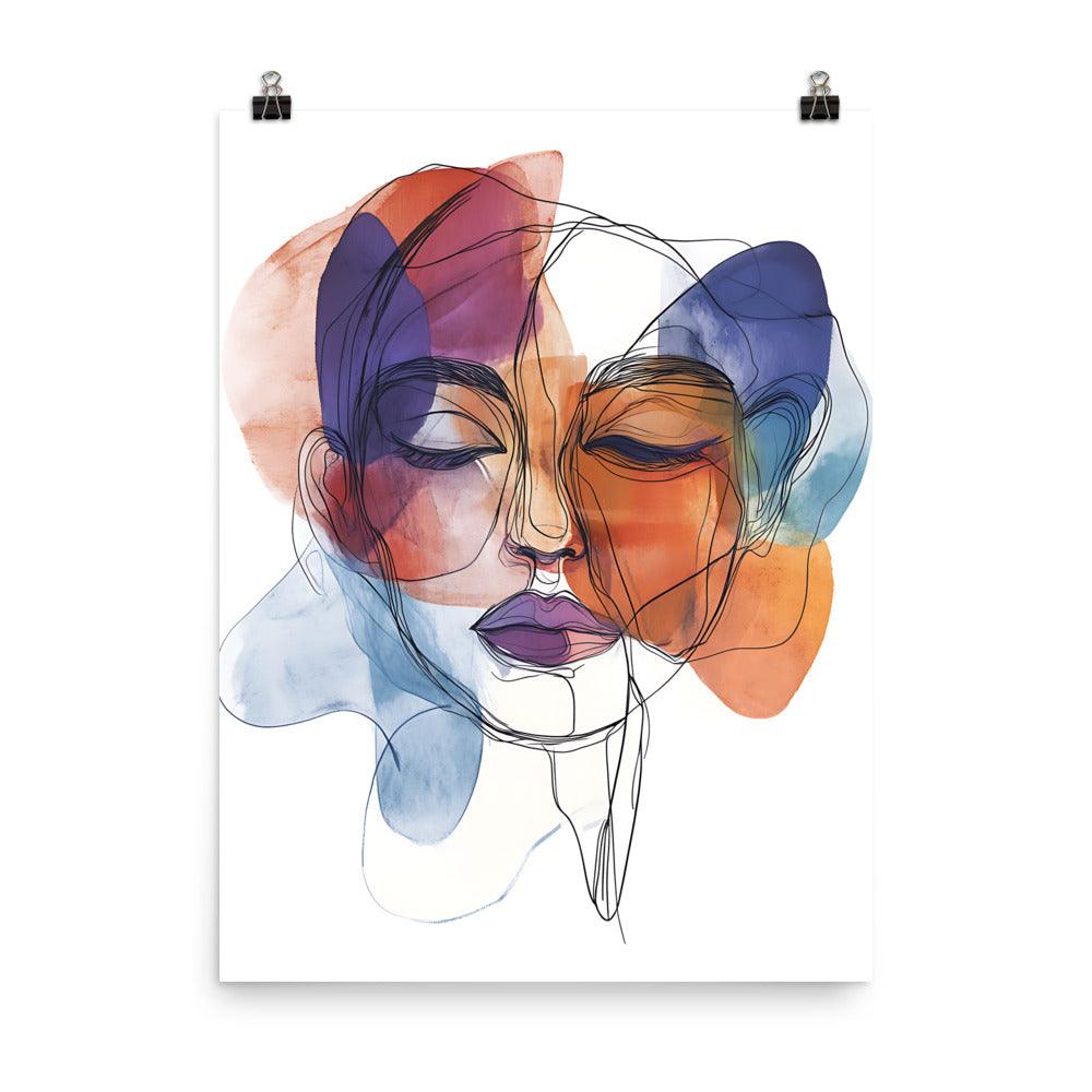 Colorful Boho Face Art Expression Poster - Oh Posters