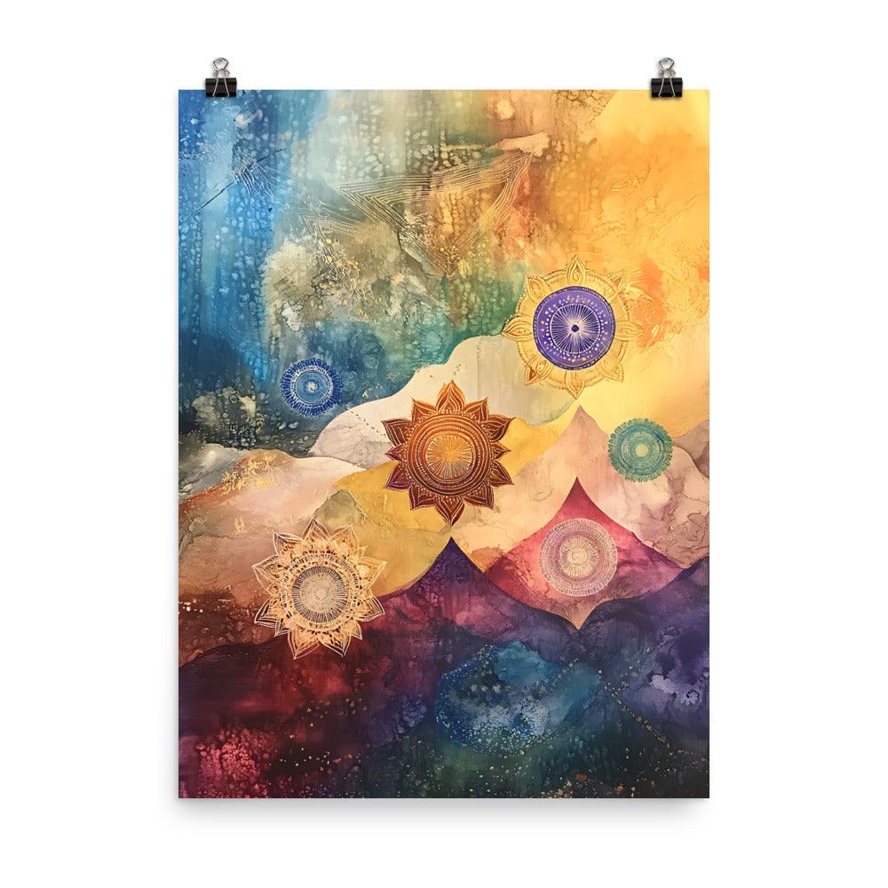 Boho Cosmic Mandala Dreamscape Serenity Art Poster - Oh Posters