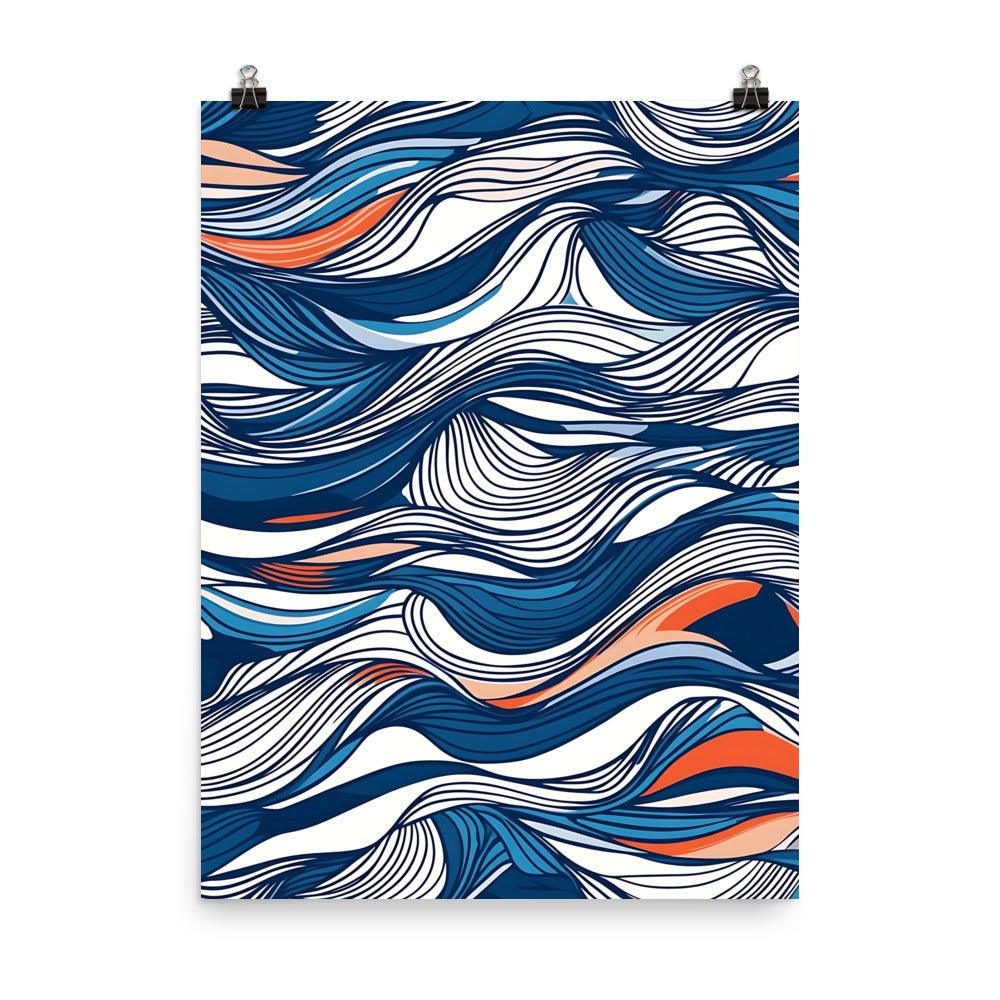 Boho Ocean Waves Abstract Art Flowing Patterns for Free Spirits Poster - Oh Posters