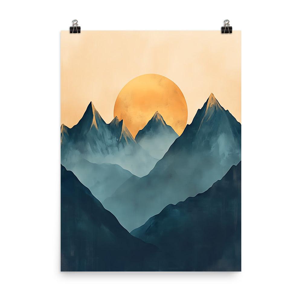 Boho Mountain Sunrise Serenity Canvas Art Poster - Oh Posters