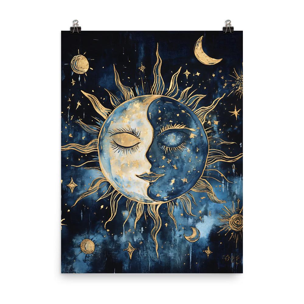 Celestial Sun and Moon Boho Magic Poster - Oh Posters