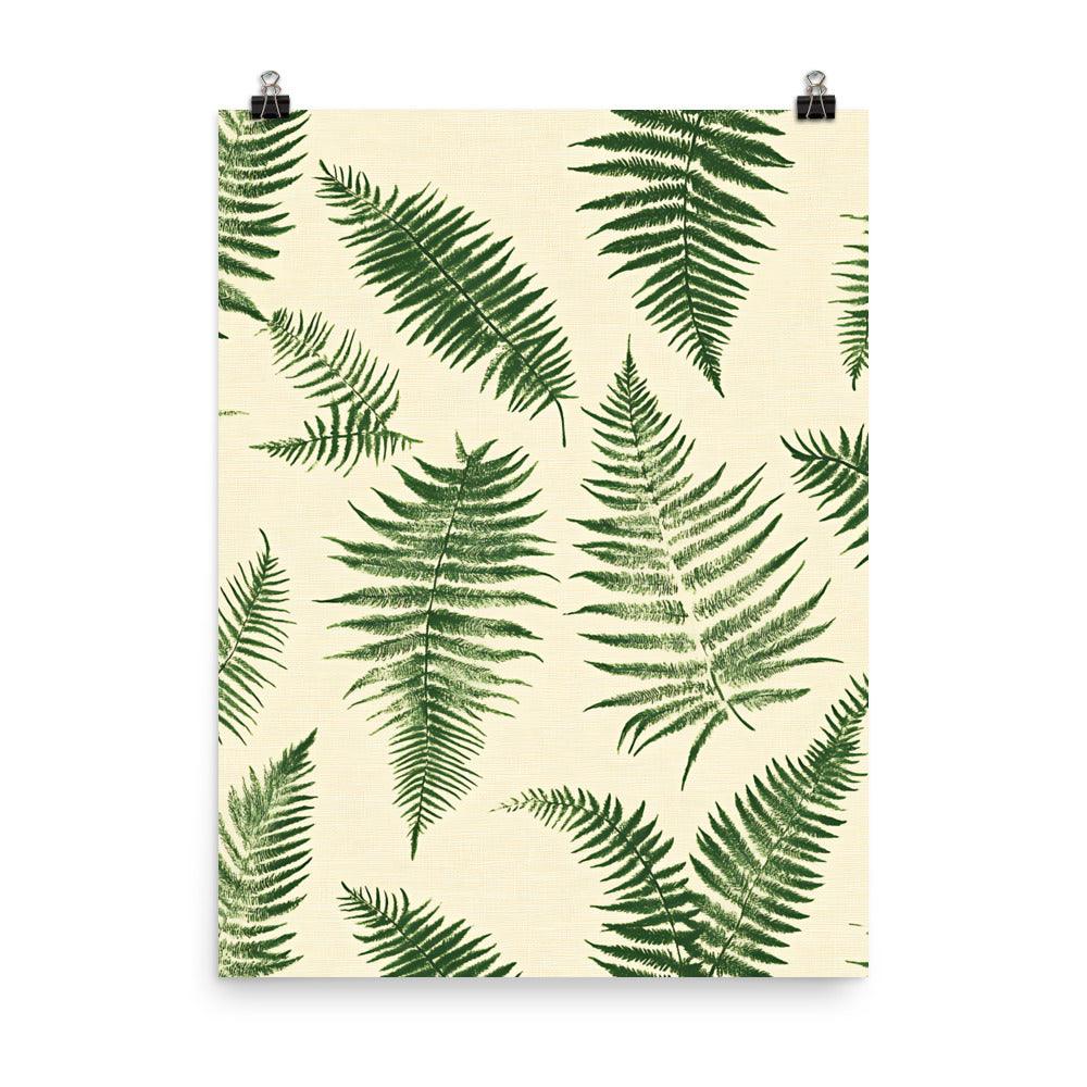 Boho Fern Leaves Pattern Poster - Oh Posters
