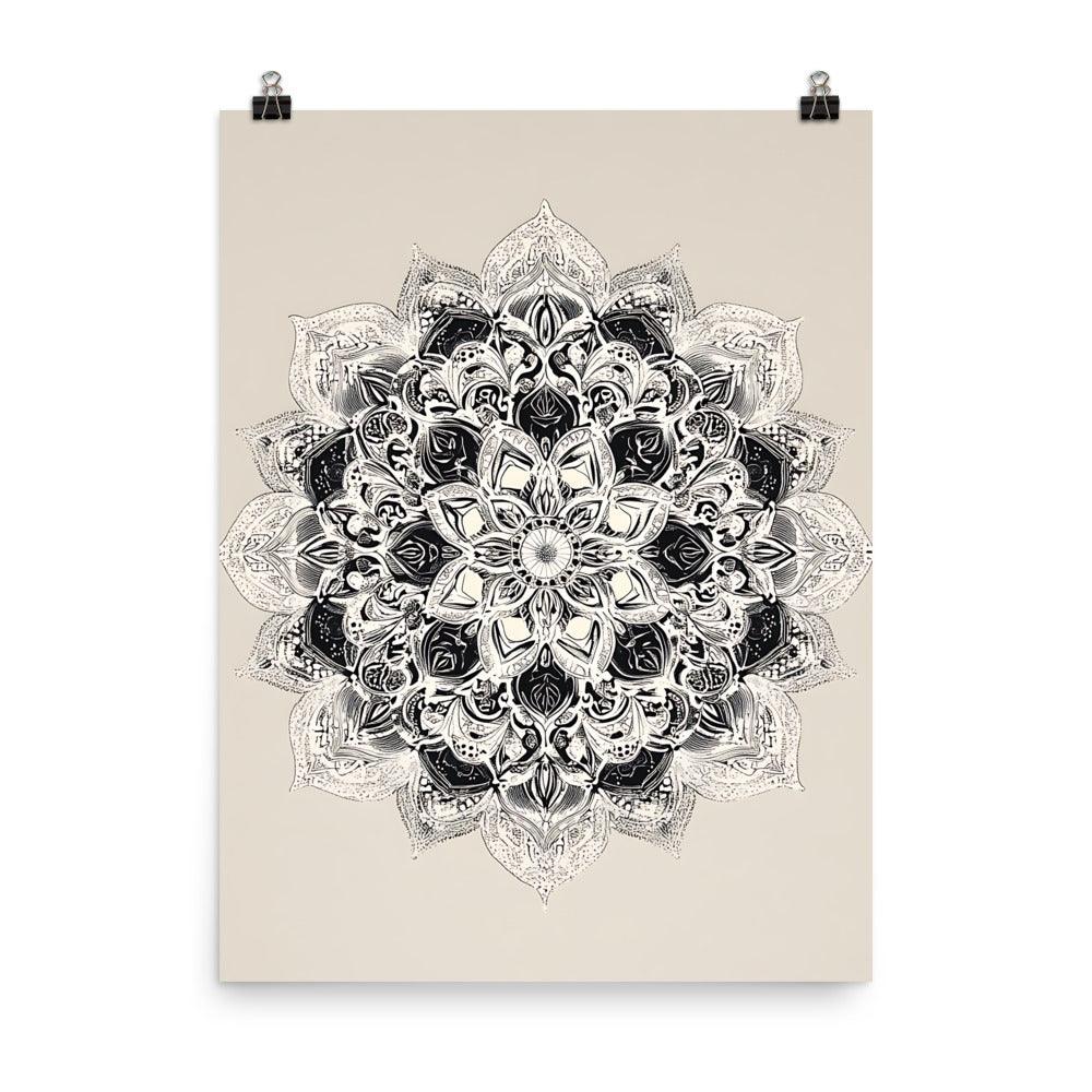 Intricate Boho Floral Mandala Art for Meditation and Mindfulness Poster - Oh Posters