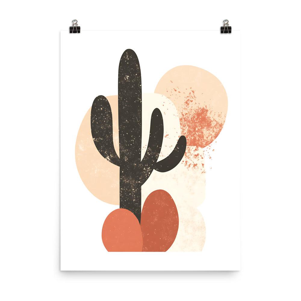 Boho Desert Cactus Minimalist Earthy Tones Poster - Oh Posters