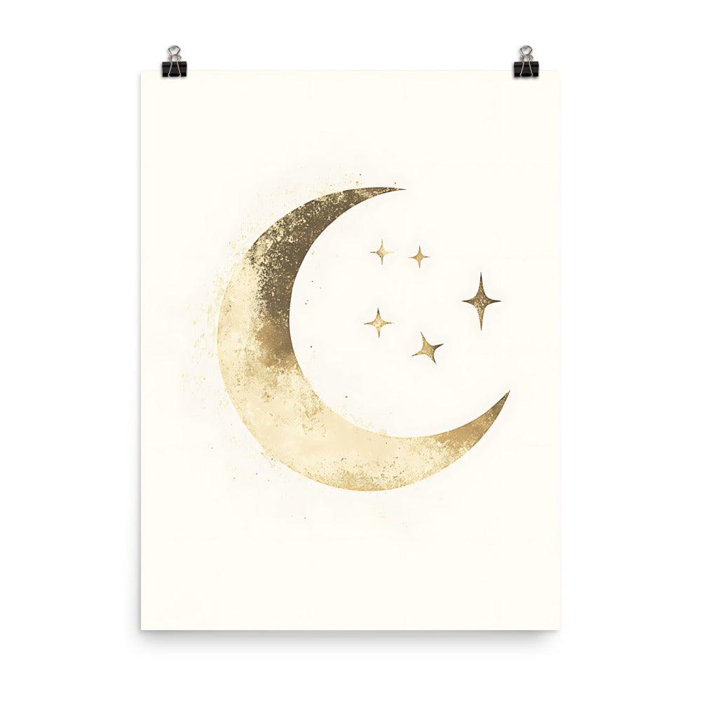 Boho Moon and Stars Celestial Vibe Poster - Oh Posters
