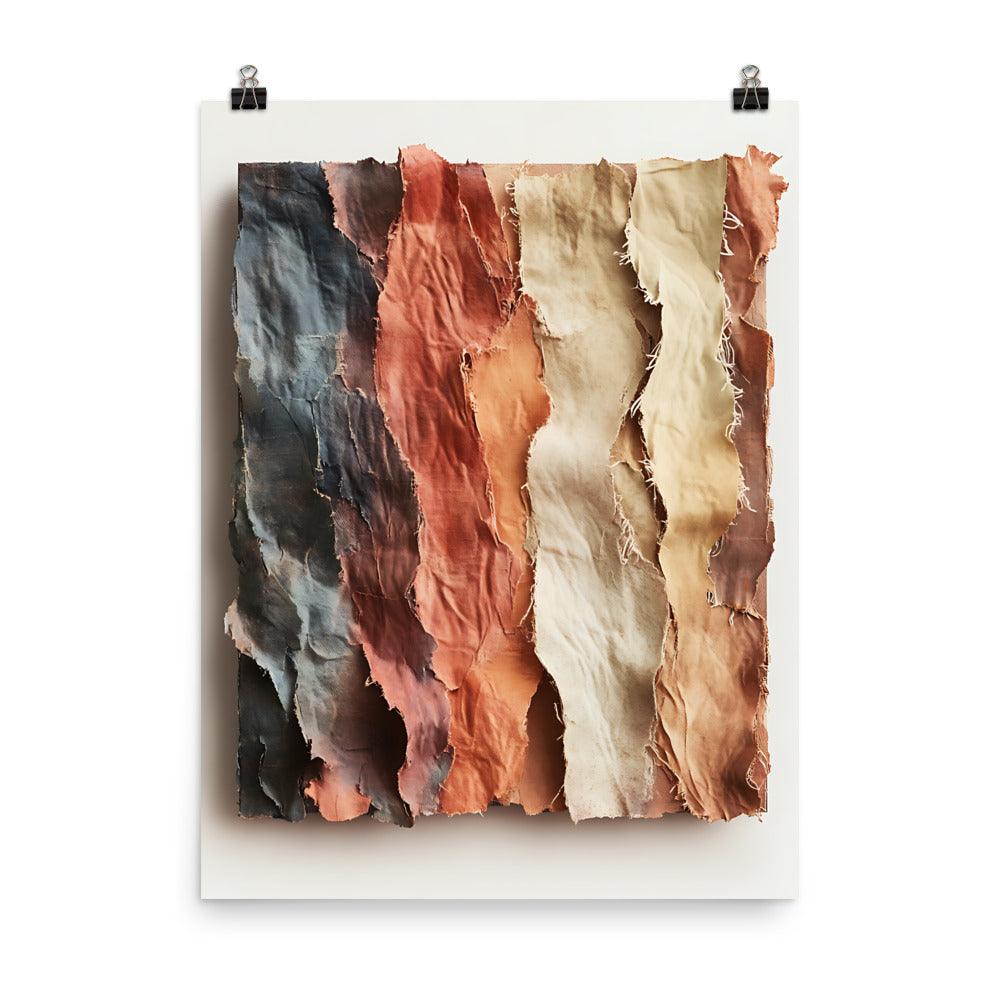 Boho Earthy Textured Stripes Vibes Natural Organic Tones Relaxed Aesthetic Poster - Oh Posters