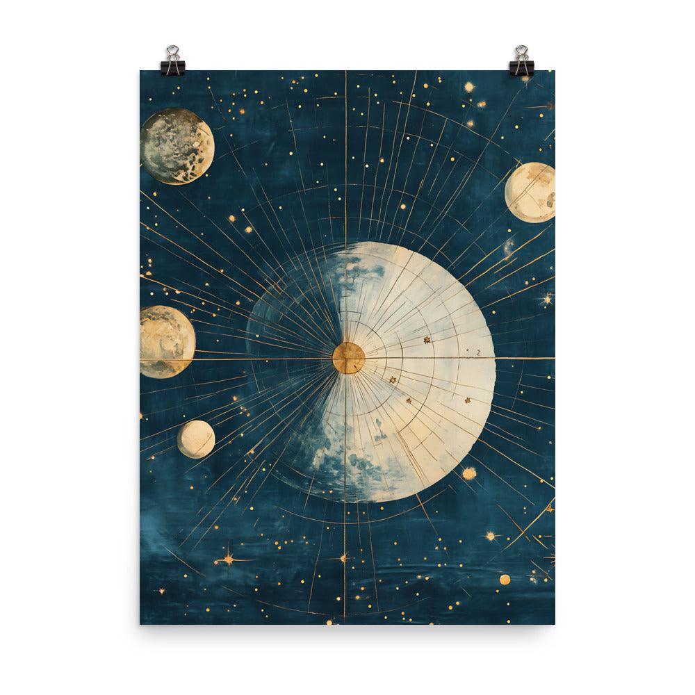 Boho Celestial Moon Phases Cosmic Exploration Poster - Oh Posters