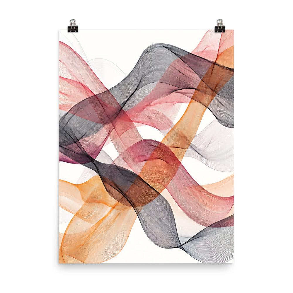 Boho Abstract Waves in Earthy Tones Poster - Oh Posters