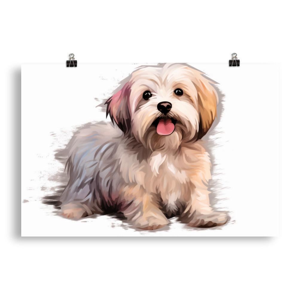 Cheerful Coton De Tulear Portrait with Soft Tones and Happy Expression Poster - Oh Posters