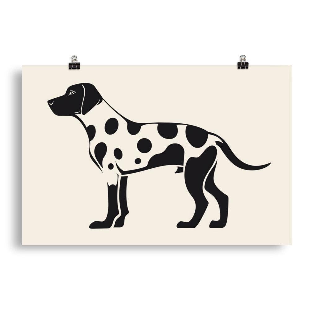 Dalmatian Silhouette Modern Art Black and White Animal Poster - Oh Posters