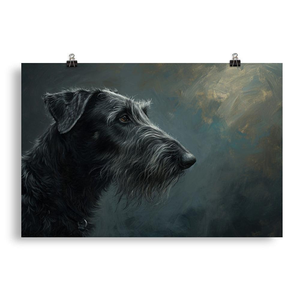 Deerhound Detailed Portrait in Moody Tones Poster - Oh Posters