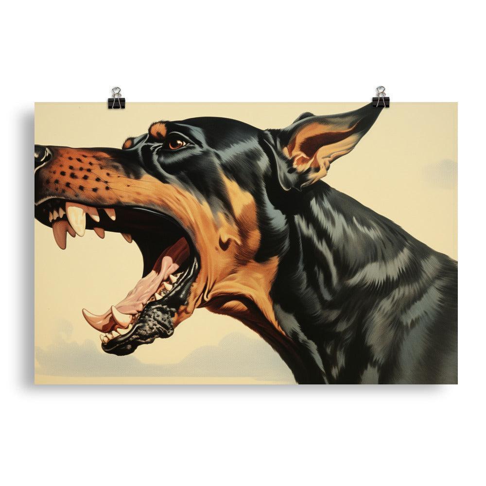 Dobermann Vivid Hyperrealism Art Poster - Oh Posters