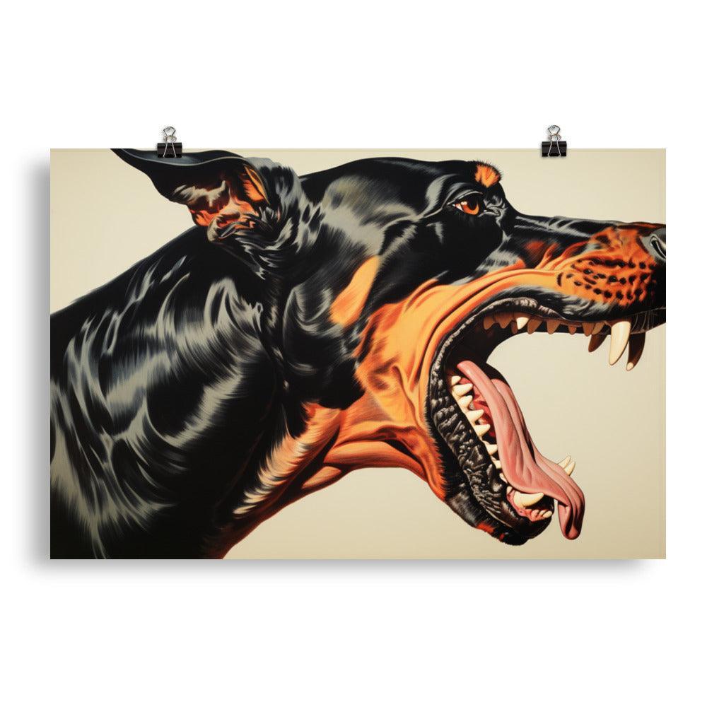 Dobermann Dynamic Expressionist Art Dog Poster - Oh Posters