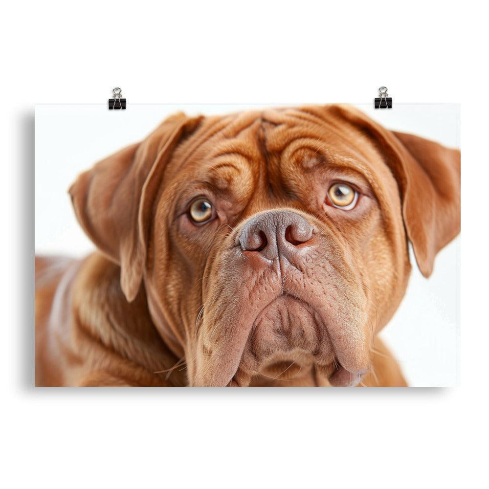 Dogue de Bordeaux Thoughtful Gaze Portrait Poster - Oh Posters