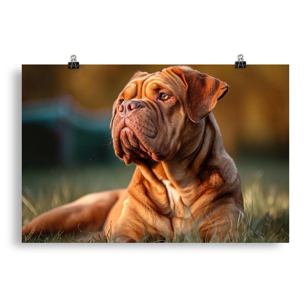 Dogue de Bordeaux Sunset Glow Photography Poster - Oh Posters