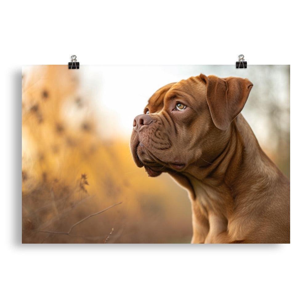 Dogue de Bordeaux Autumn Contemplation Photo Poster - Oh Posters