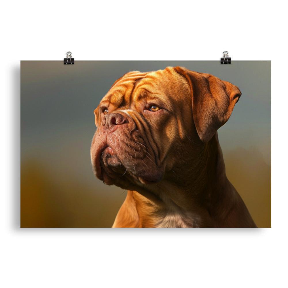 Dogue de Bordeaux Majestic Stare Digital Art Poster - Oh Posters