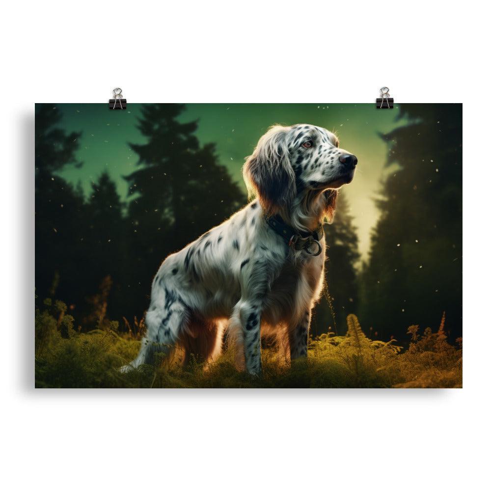 English Setter Forest Majesty Realistic Digital Painting Poster - Oh Posters