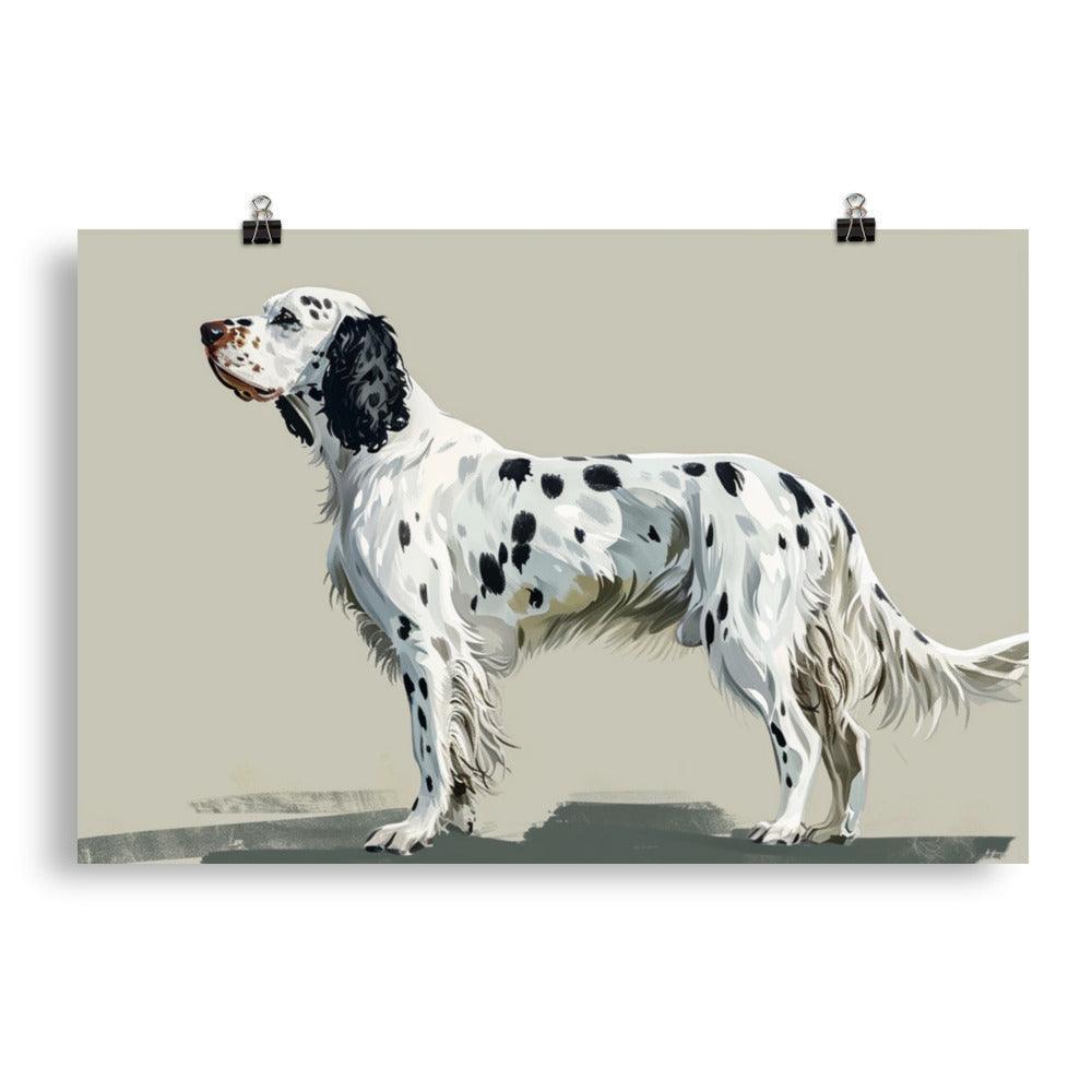 English Setter Classic Pose Minimalist Art Poster - Oh Posters