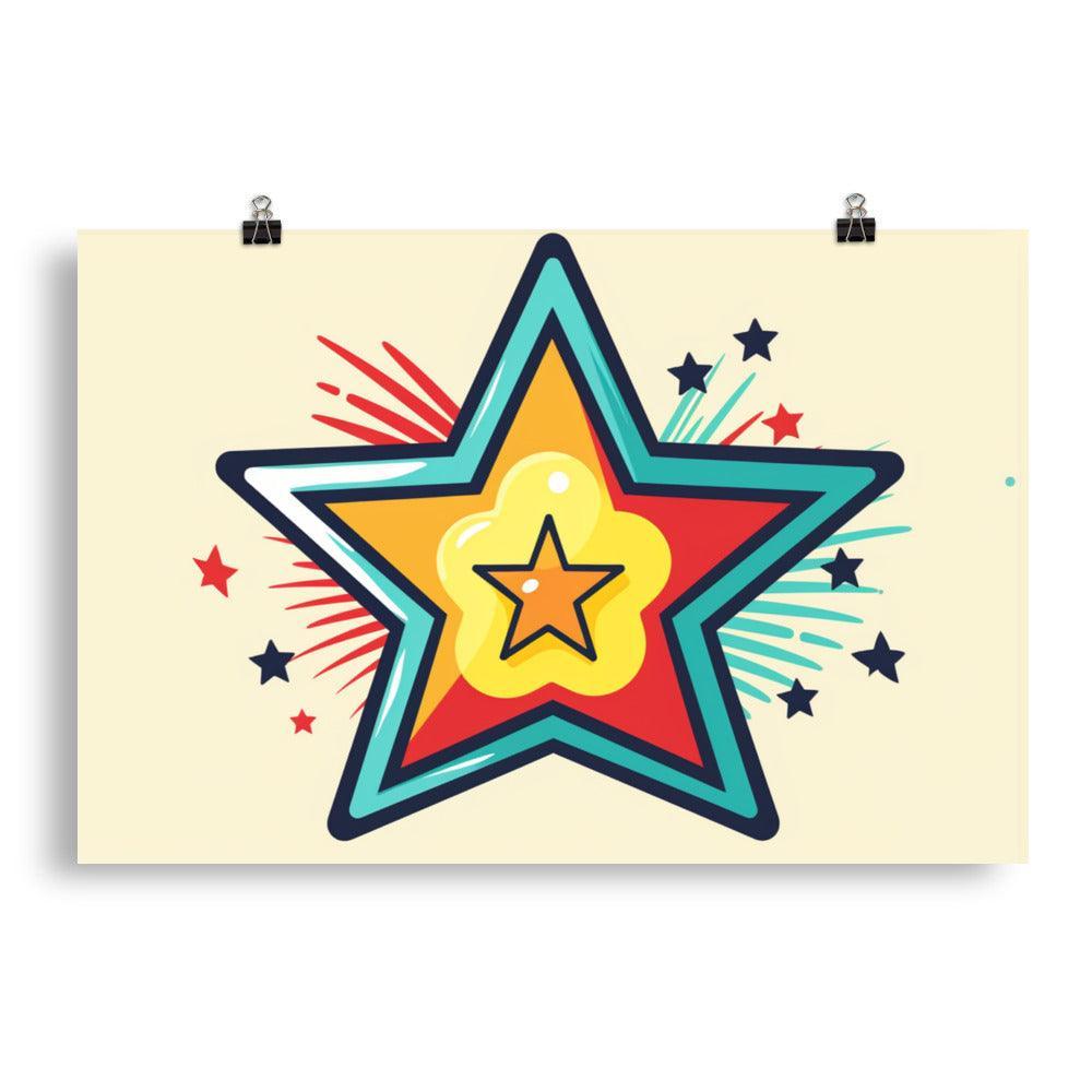 Dynamic Retro Starburst Vector Illustration Poster - Oh Posters