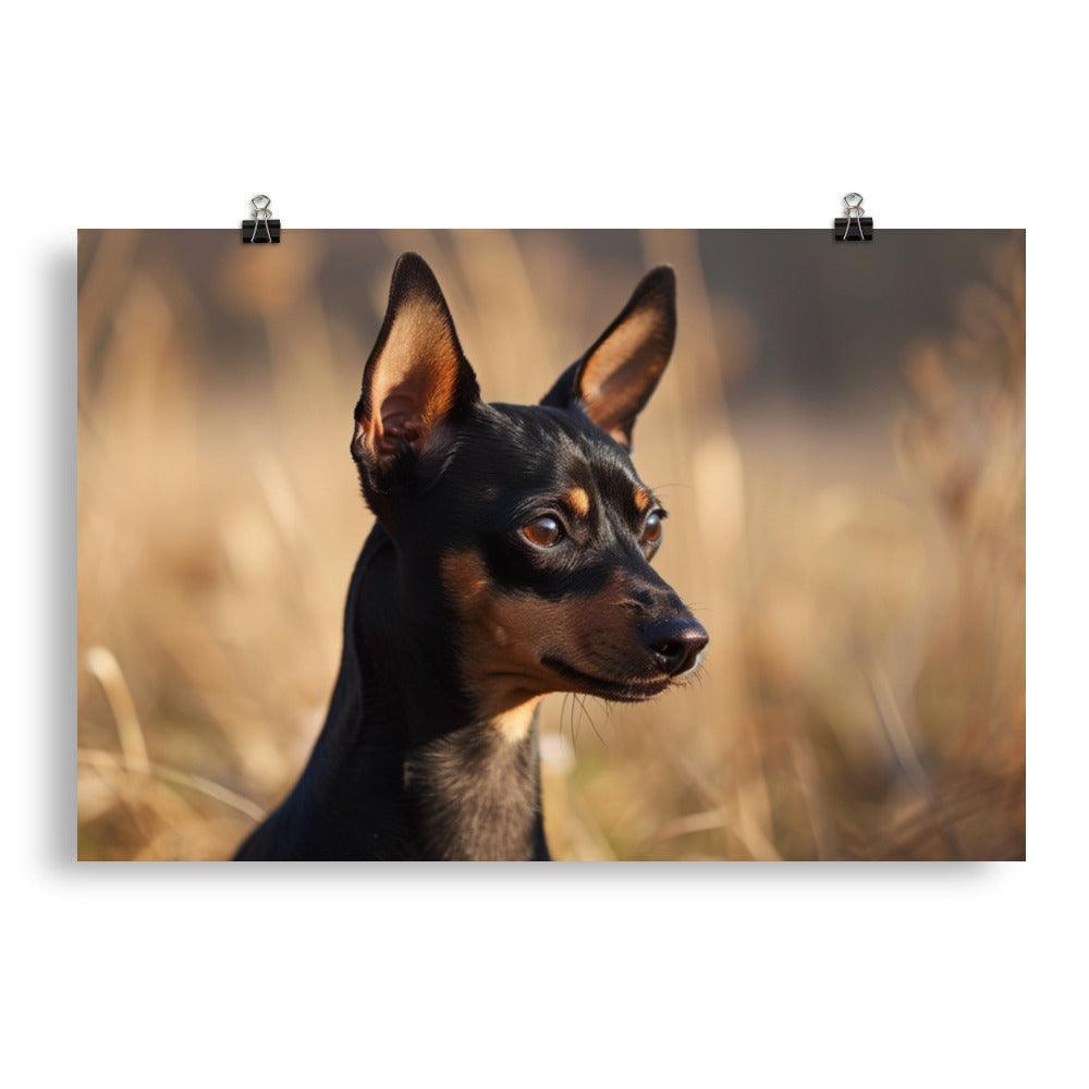 Realistic English Toy Terrier in Golden Field Poster - Oh Posters