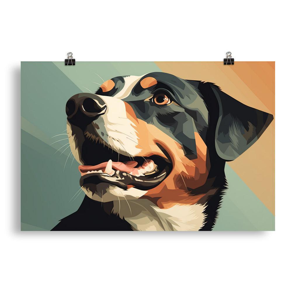 Entlebucher Mountain Dog Modern Geometric Art Poster - Oh Posters